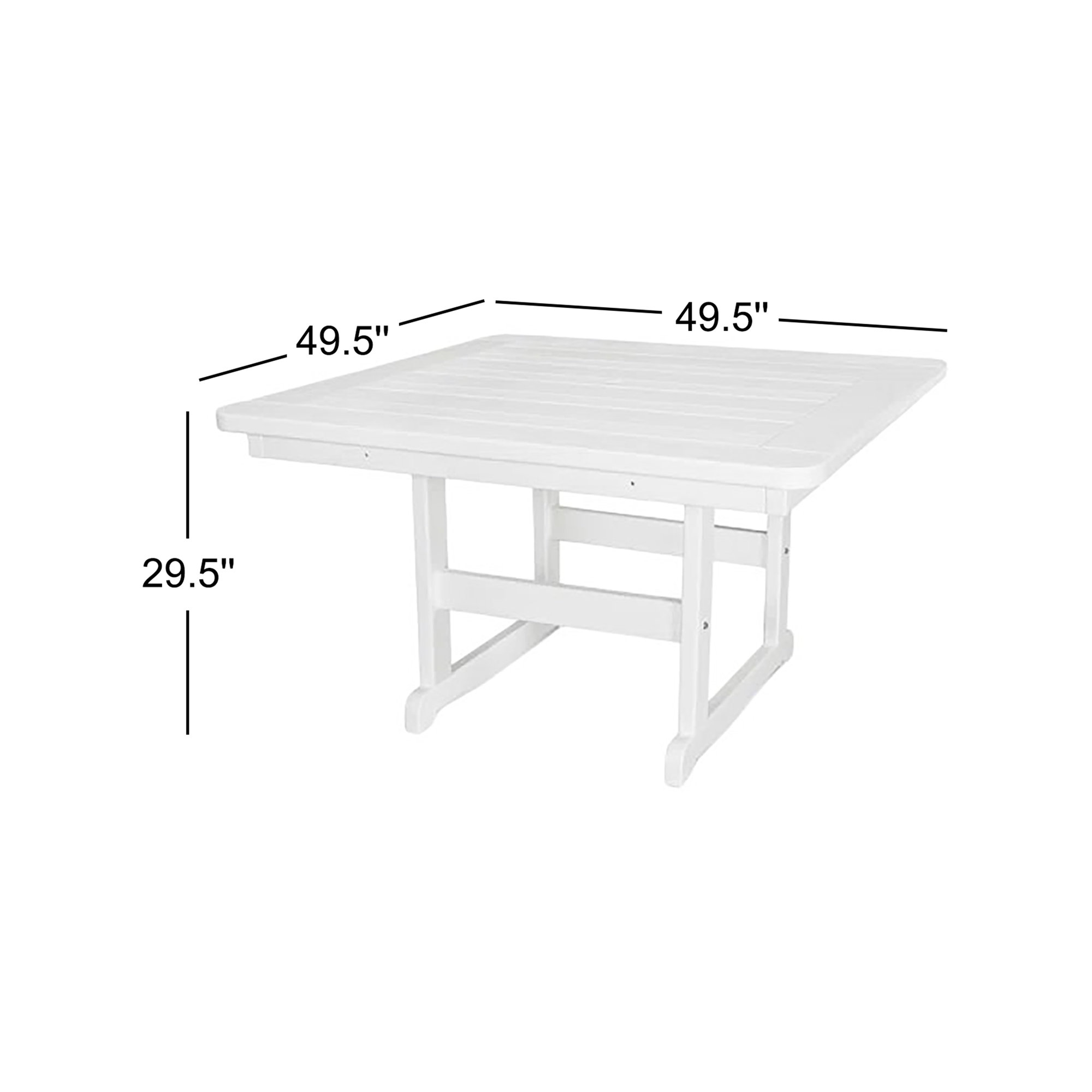 POLYWOOD Park 48" Square Table, White