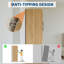Armoire de rangement en bois naturel de style campagnard avec portes et tiroirs en verre