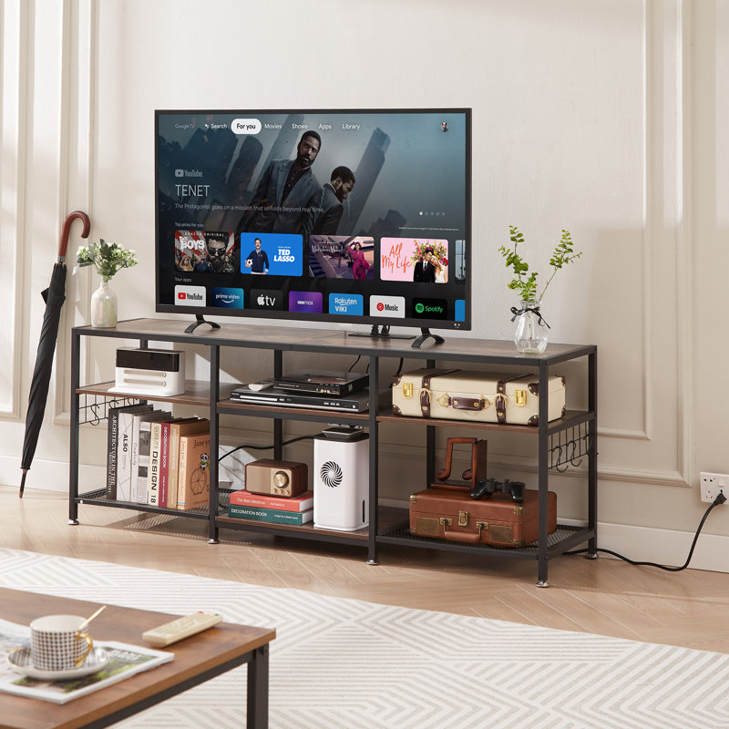 Meuble télé avec prises Teryn, Brun, 63"