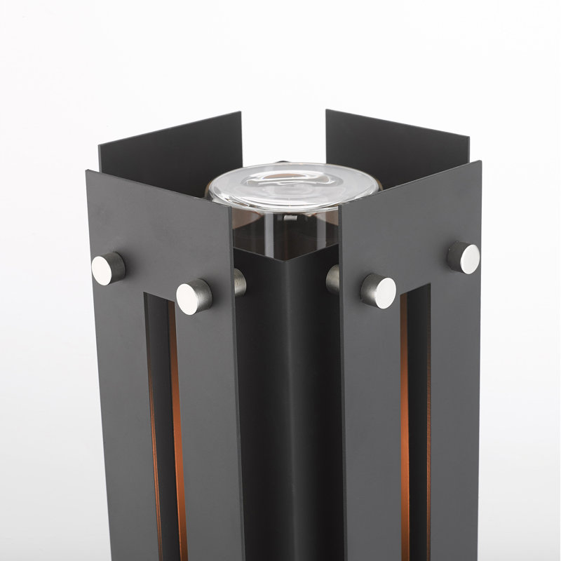 Tête de lanterne câblée à 1 lumière H 16 po Jaxsun, Noir / nickel brossé