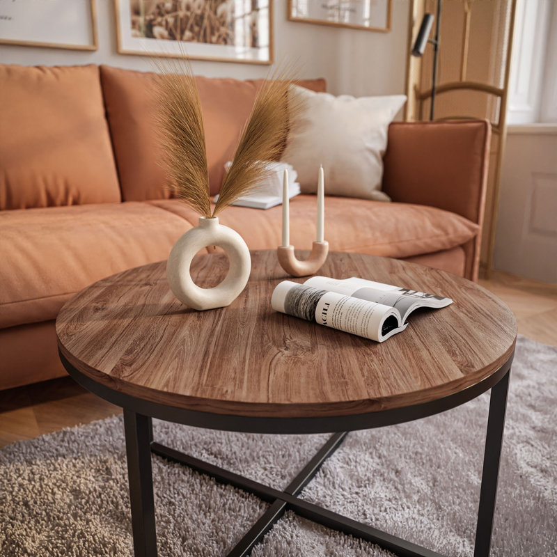 Elona Cross Legs Coffee Table, Black, Stirling