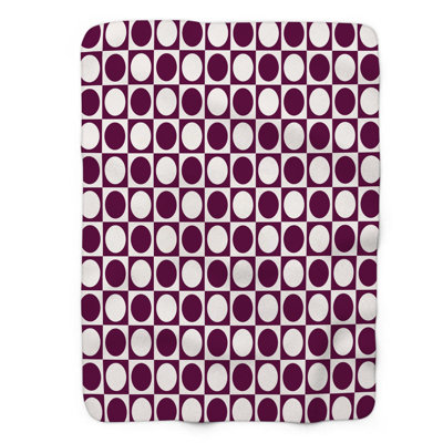 Pois mauves - couverture Sherpa de qualité supérieure 1 pièce
