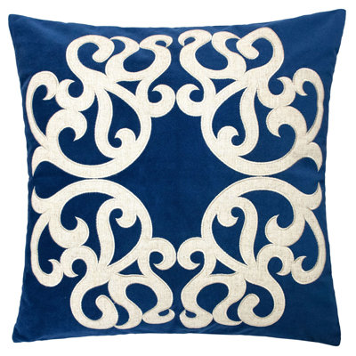 20x20 Velvet Square Pillow With Dora Vintage Vine Design.
