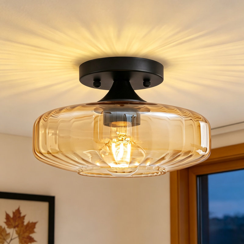 Plafonnier semi-encastré 9,84 po, 6.5"H×4"W×4.72"D, Amber