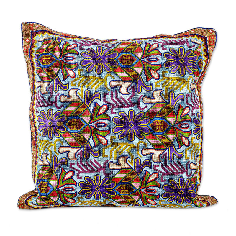 Yulduzoy Mamadiyorova Square Pillow Cover, Orange/Blue/Purple/Olive