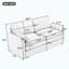 68,1 po Canapé-lit rembourré Cozy surdimensionné Comfy Comfy Cloud Canapé Double-1701892634