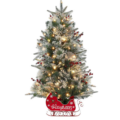 Arbre de Noël 4,5 pi avec flocage de neige 4,5 pi