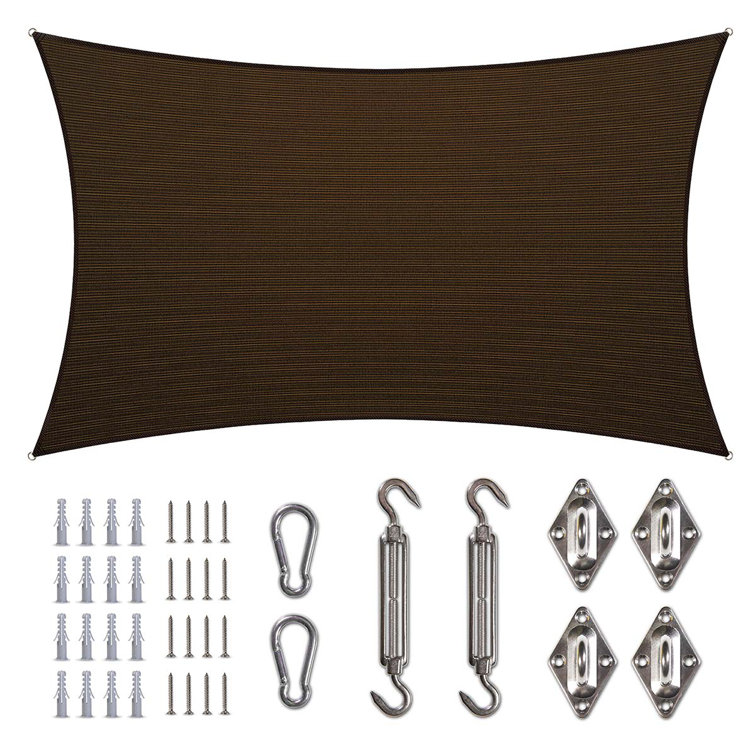 Amgo Rectangle Sun Shade Sail with Hardware Kit