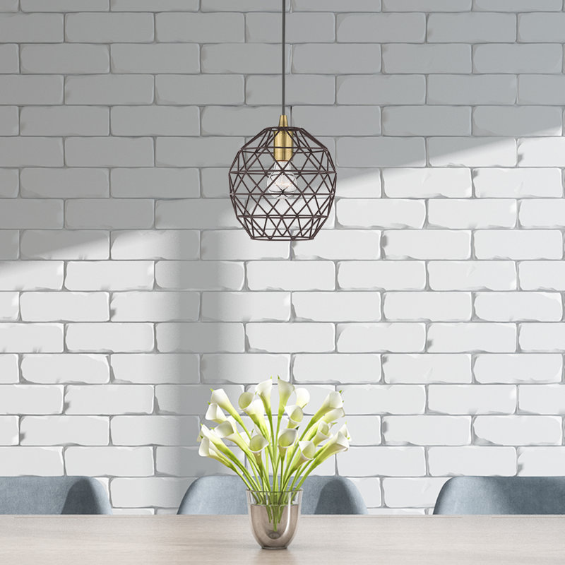 Luminaire suspendu simple à 1 lumière Lucilo, Bronze