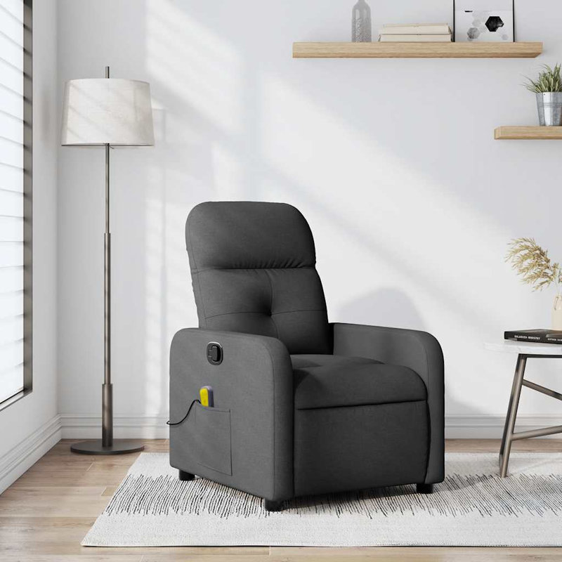 Fauteuil de massage inclinable gris foncé