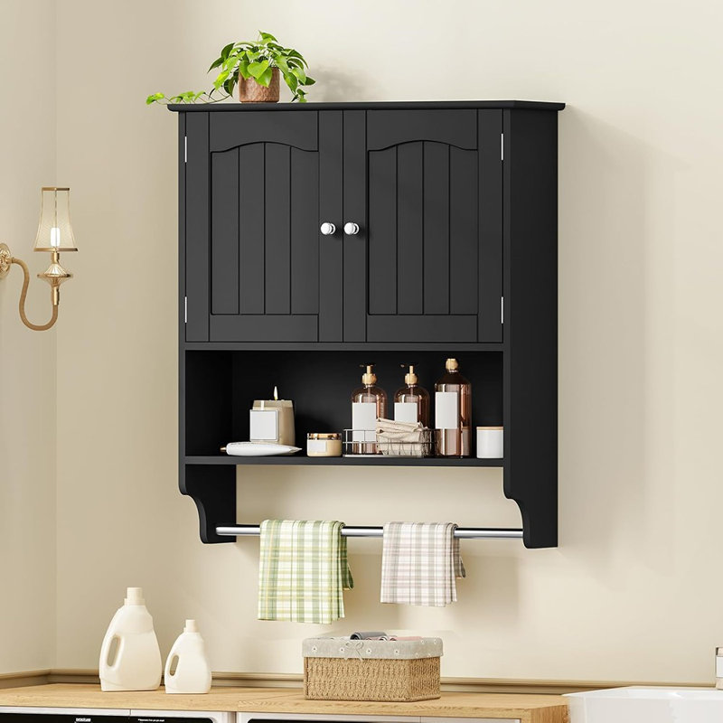 Armoire de salle de bain murale noire