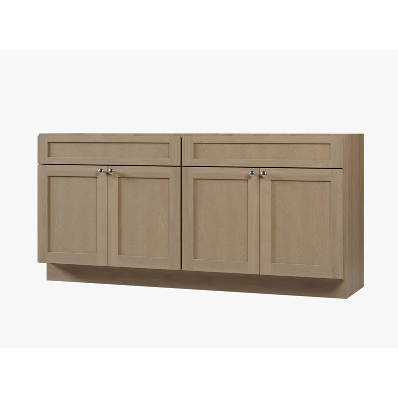 Base de meuble-lavabo double 72 po Disar, Chêne naturel