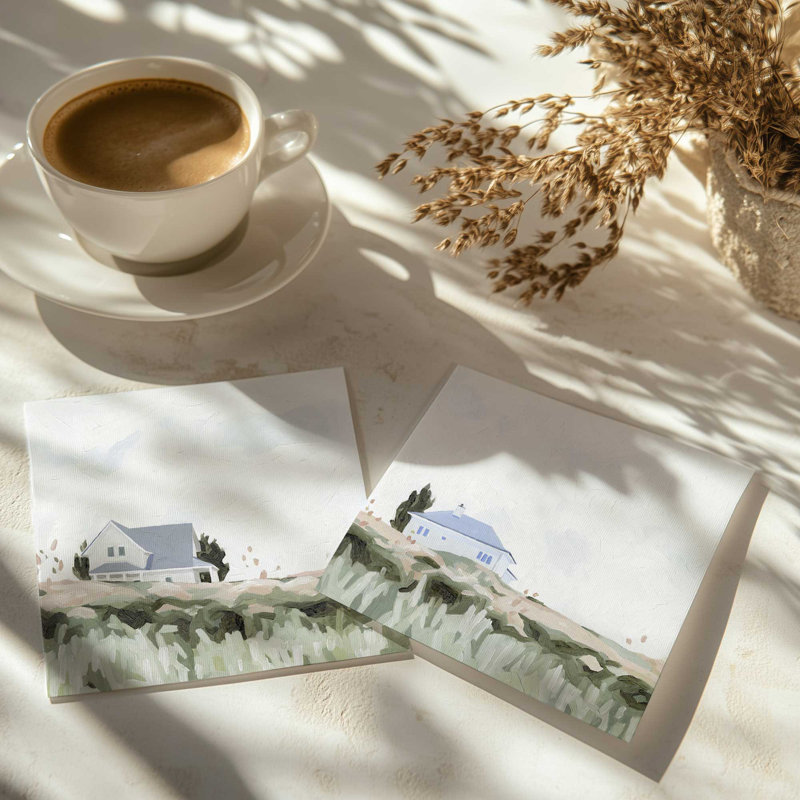 Ensemble de 2 toiles encadrées Quiet Home Escape, Papier, H 12 po x l 4 po x P 0,1 po