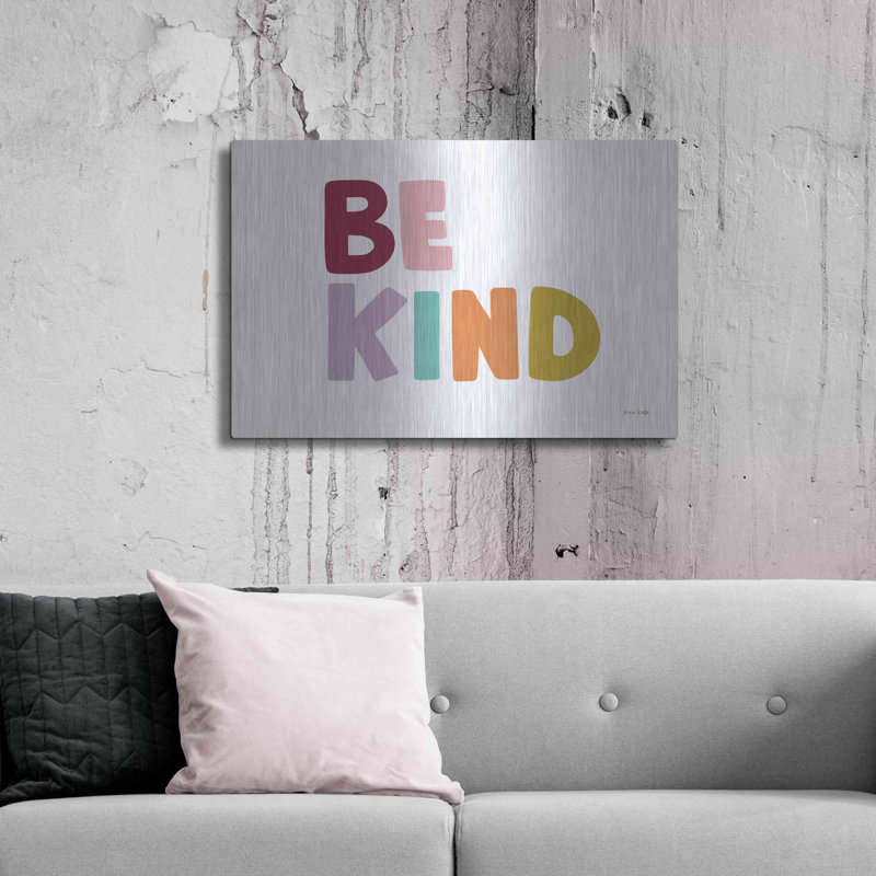 «Be Kind Pastel» par Ann Kelle Designs, art mural en métal, 36 po x 24 po