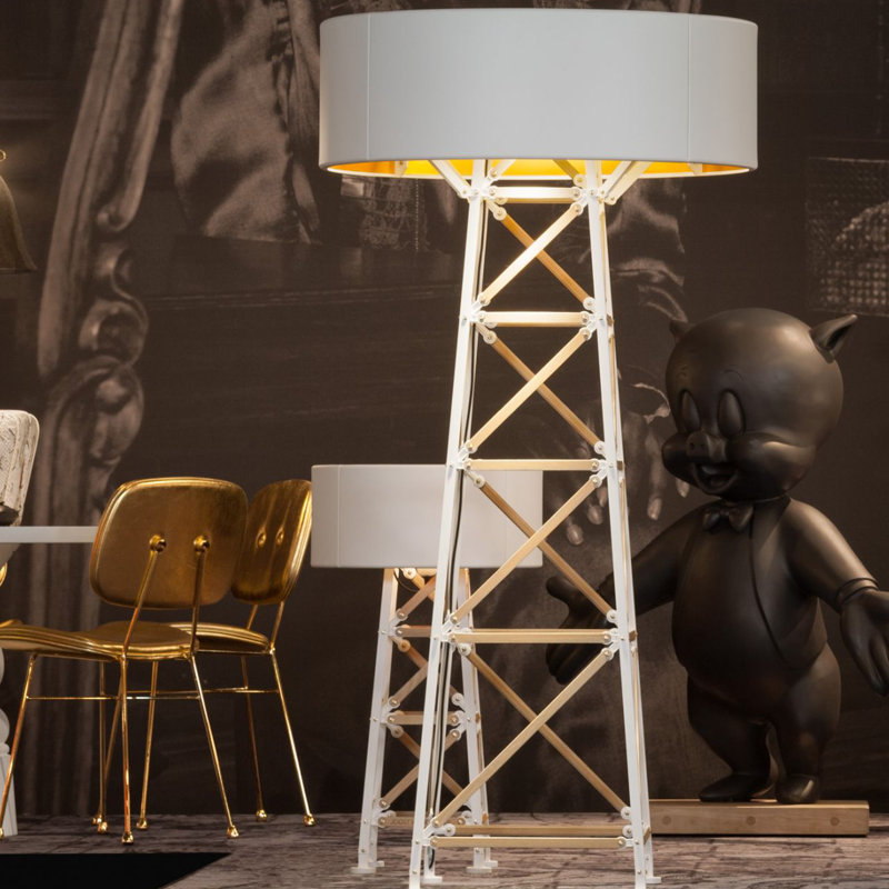 Construction Floor Lamp, Matte White, Medium