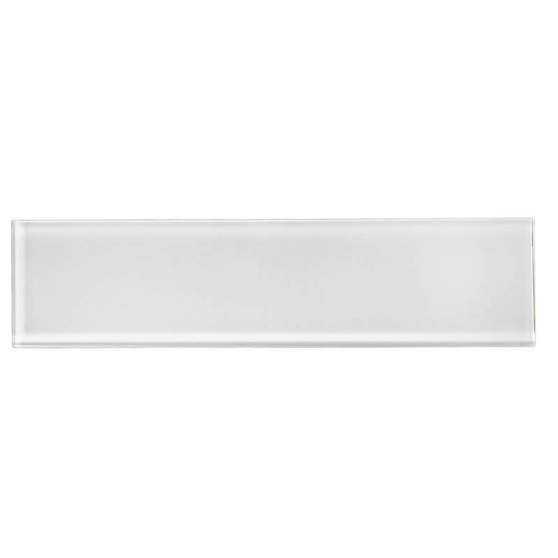 Carreau de mur de métro en verre 3 po x 12 po, Blanc