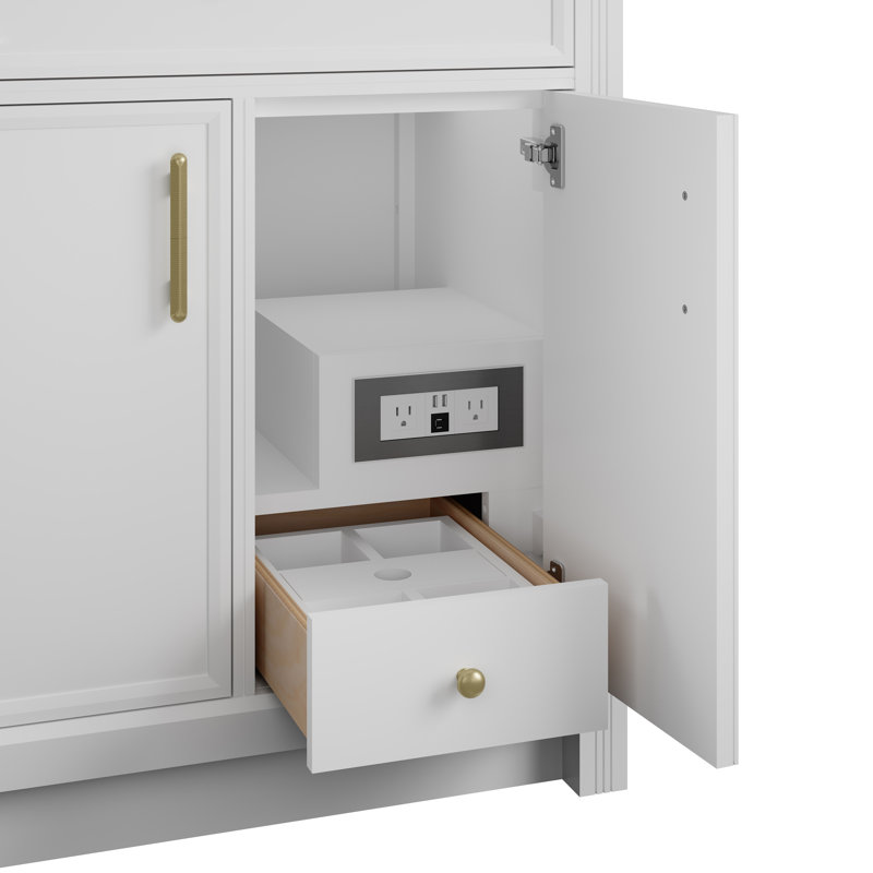 Bellshire Single Vanity w/ 3 CM Top, Bright White, Carrara Marble, 30"