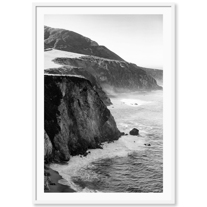 Big Sur Coast Print by Carly Tabak, White Wood, 31" W x 44" H