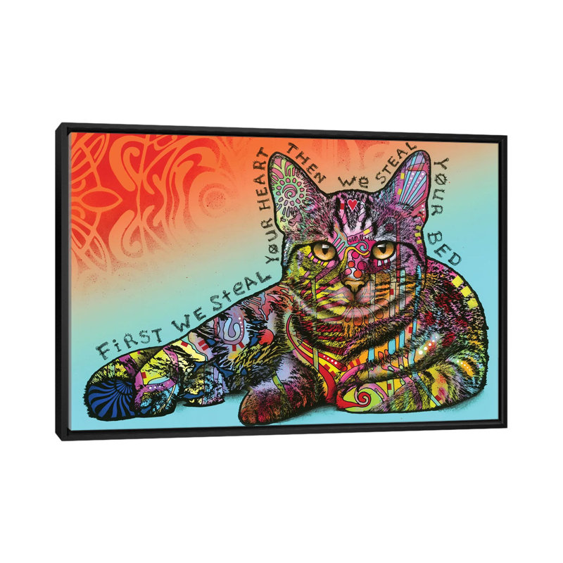 «Steal Your Bed» par Dean Russo - impression sur toile tendue, H 18 po x l 26 po x P 1,5 po, Cadre noir