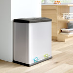 Bloomingburg Steel Step On Multi-Compartments Trash & Recycling Bin - 15.85 Gallons
