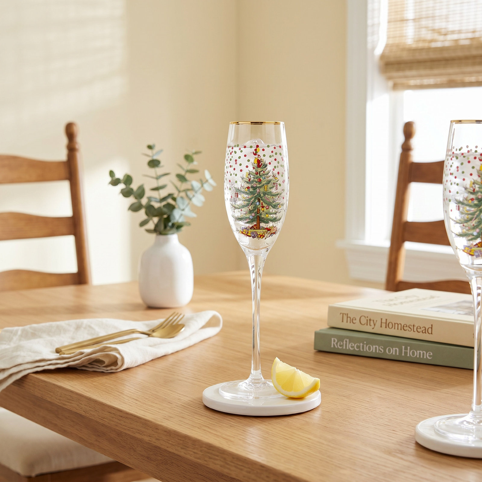 Polka Dot Champagne Flutes, Set of 4