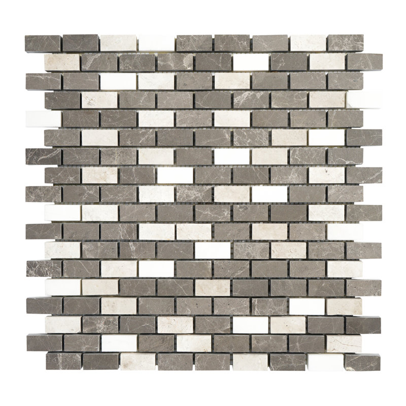 12" x 12" Marble Brick Mosaic Wall & Floor Tile