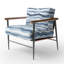 Fauteuil d'appoint rayé bleu et blanc Calm Tides-484899207