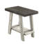 Table d'appoint en bois multicolore avec base grise et tablette vieillie en noyer