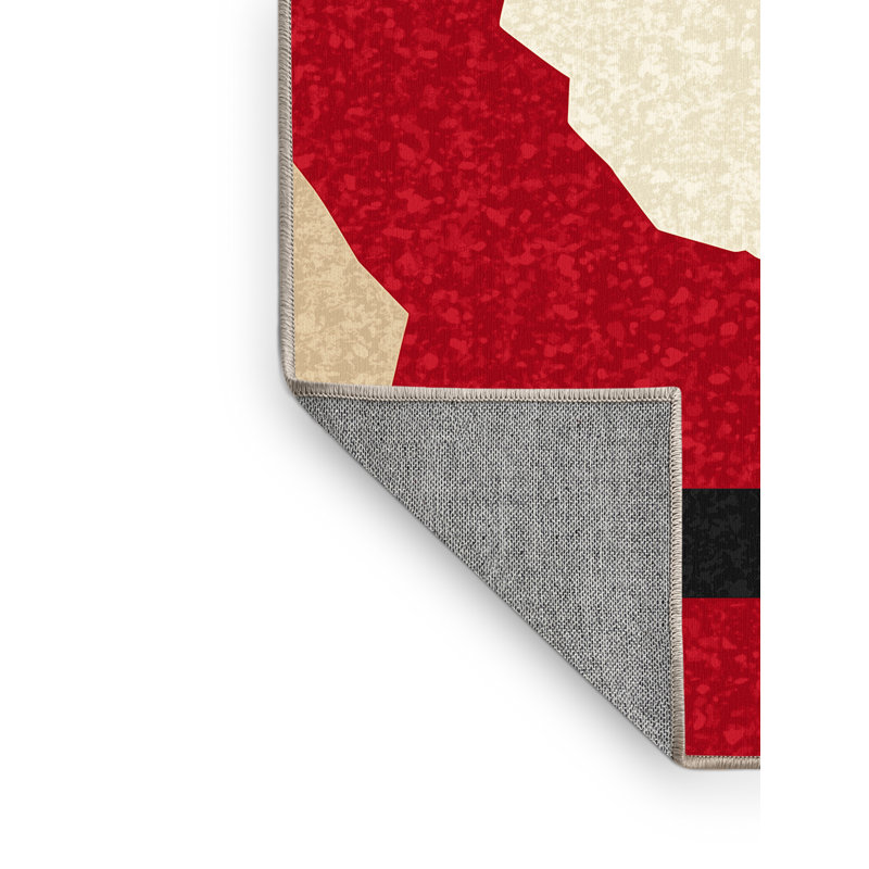 Tapis abstrait moderne et contemporain lavable à la machine Adamek Christmas - beige, 5 x 8