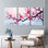Ensemble de 3 tableaux sur toile représentant des branches enneigées et des fleurs de cerisier, pour la décoration du salon, de la chambre et de la maison.