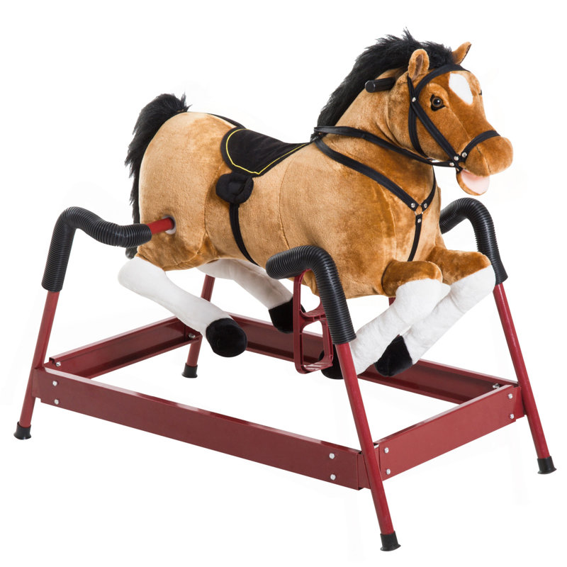 Cheval à bascule durable en peluche pour tout-petits avec des sons réalistes