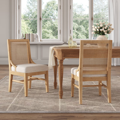 Elora Transitional Rubberwood Upholstered Dining Chairs With Backrest by NFusion