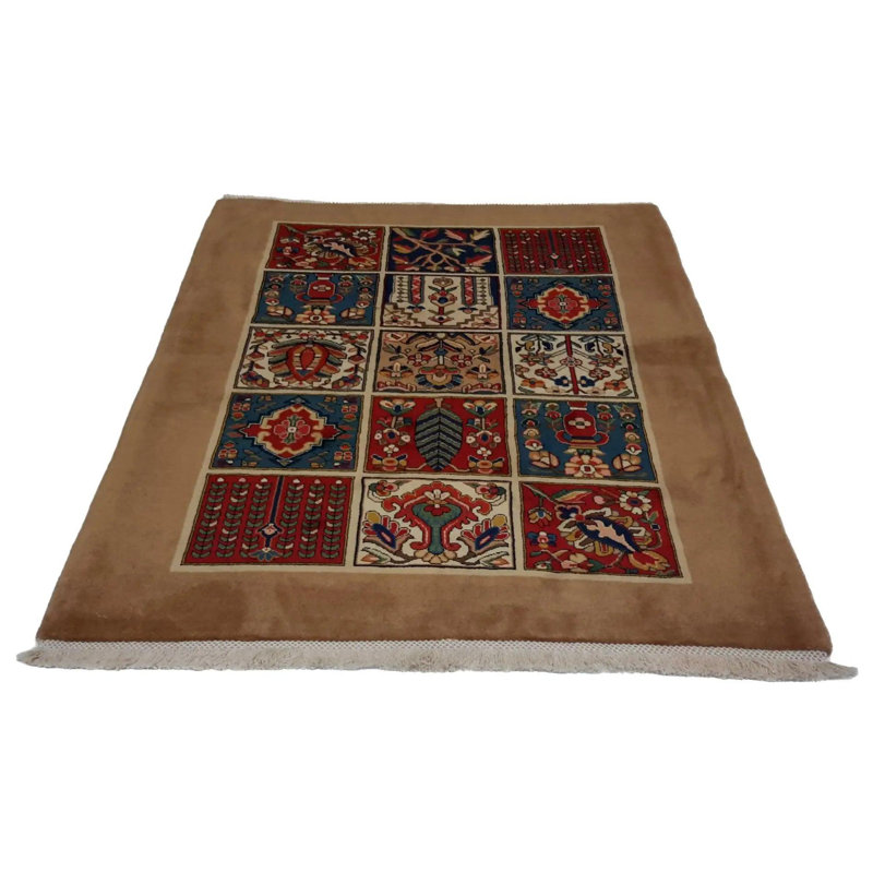 Canvello Hand Made Modern Transitional Four Season Silkroad Bakhtiary Rug - 3'9'' X 5'2''