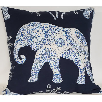 Elephant Throw Square Large  19x19 Pillow Cover & Insert