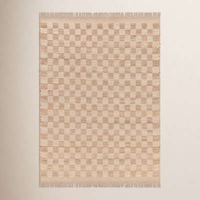 Tali Hand-Woven Checkered Jute Rug