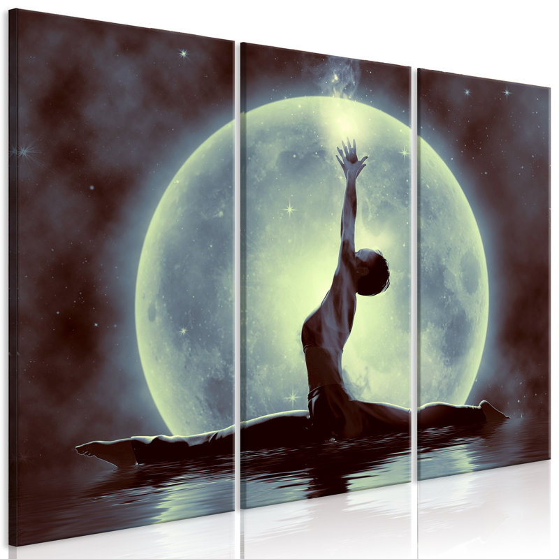 Twine Green - 3 Piece Wrapped Canvas Print, 80cm H x 120cm W
