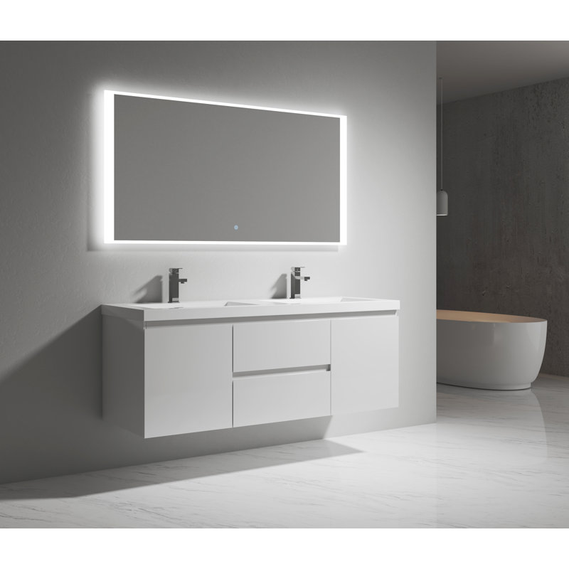 Ensemble de meuble-lavabo double mural 59 po Goodlow Pre