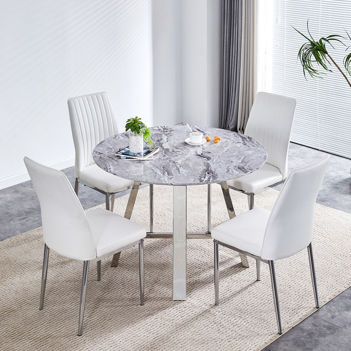 Ivy Bronx Round Dining Table Set For 4 - Wayfair Canada
