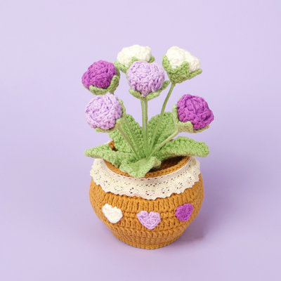 Bouquet de fleurs en crochet entièrement fait à la main, bouquet de fleurs tricoté, cadeau de Noël de la Saint-Valentin pour maman, petite amie, enseignant, collègues
