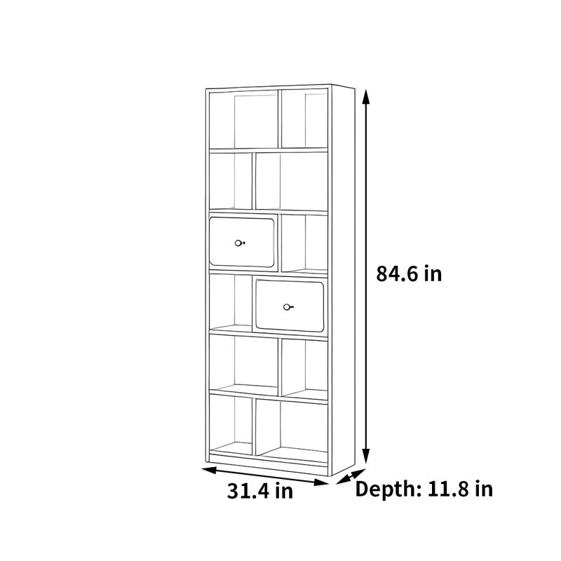 Patnaude, (6 Shelves) 84.6"H x 31.4"W x 11.8"D