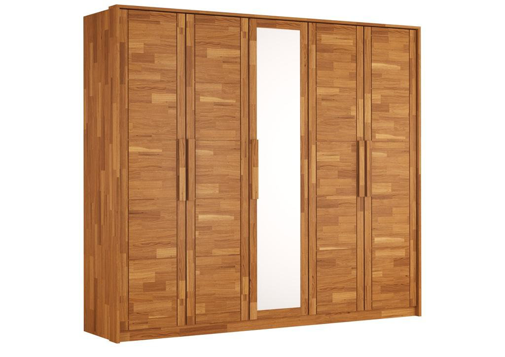 Finneytown 5 Door Solid Wood Wardrobe with Mirror