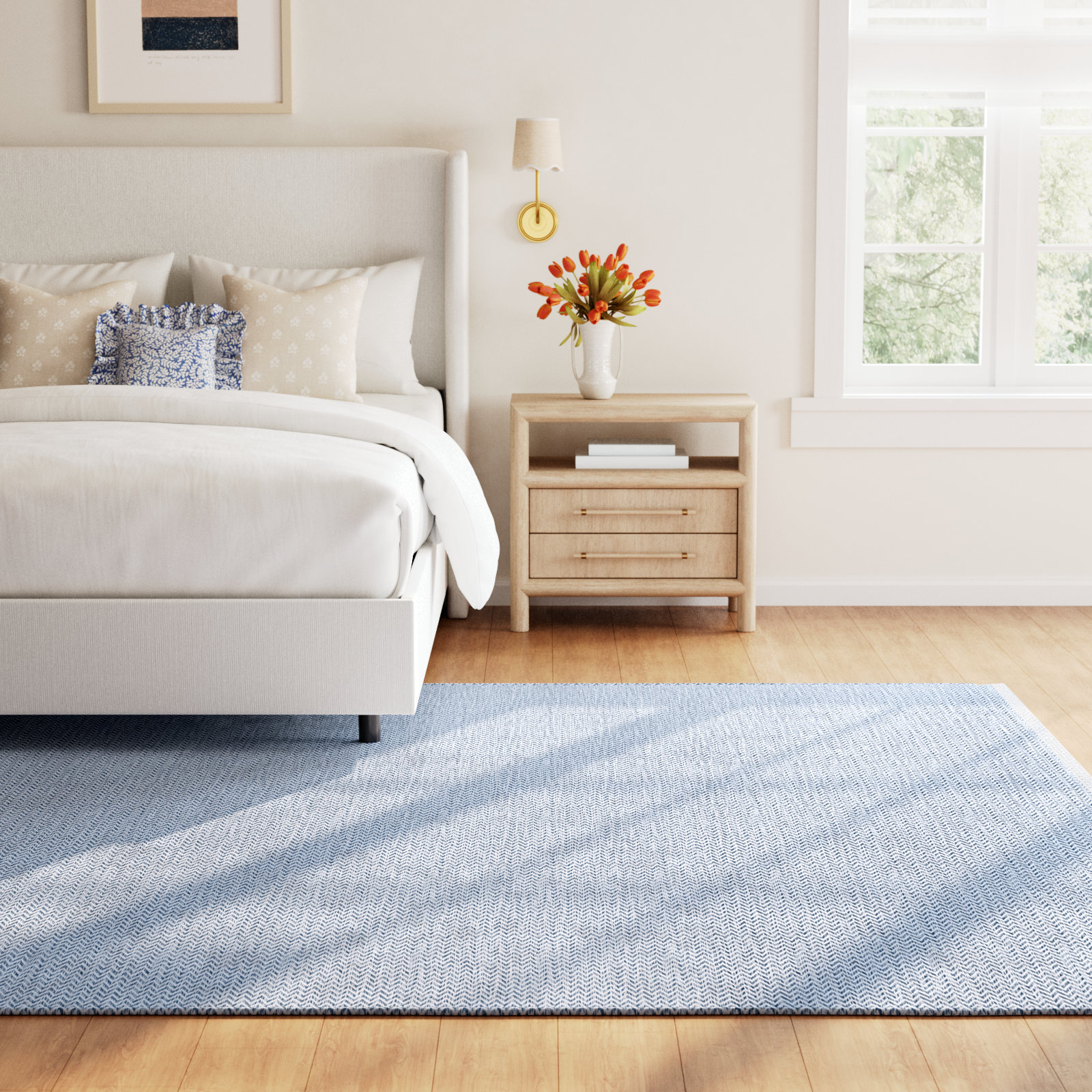 Coastal Blue Handwoven Indoor/Outdoor Rug, Rectangle 8'6" x 11'6"