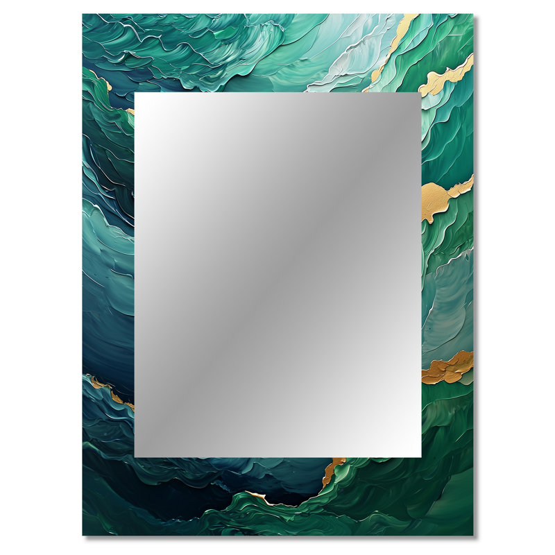 Parallel Beach of Abstract Coastal Ink I - Minimalisme, miroir mural unique, art moderne imprimé en métal, 40 po x 30 po