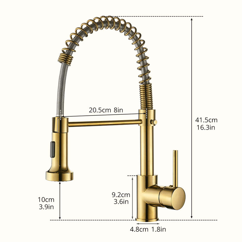 HOOSENG Pull Down Touch Kitchen Faucet, Gold