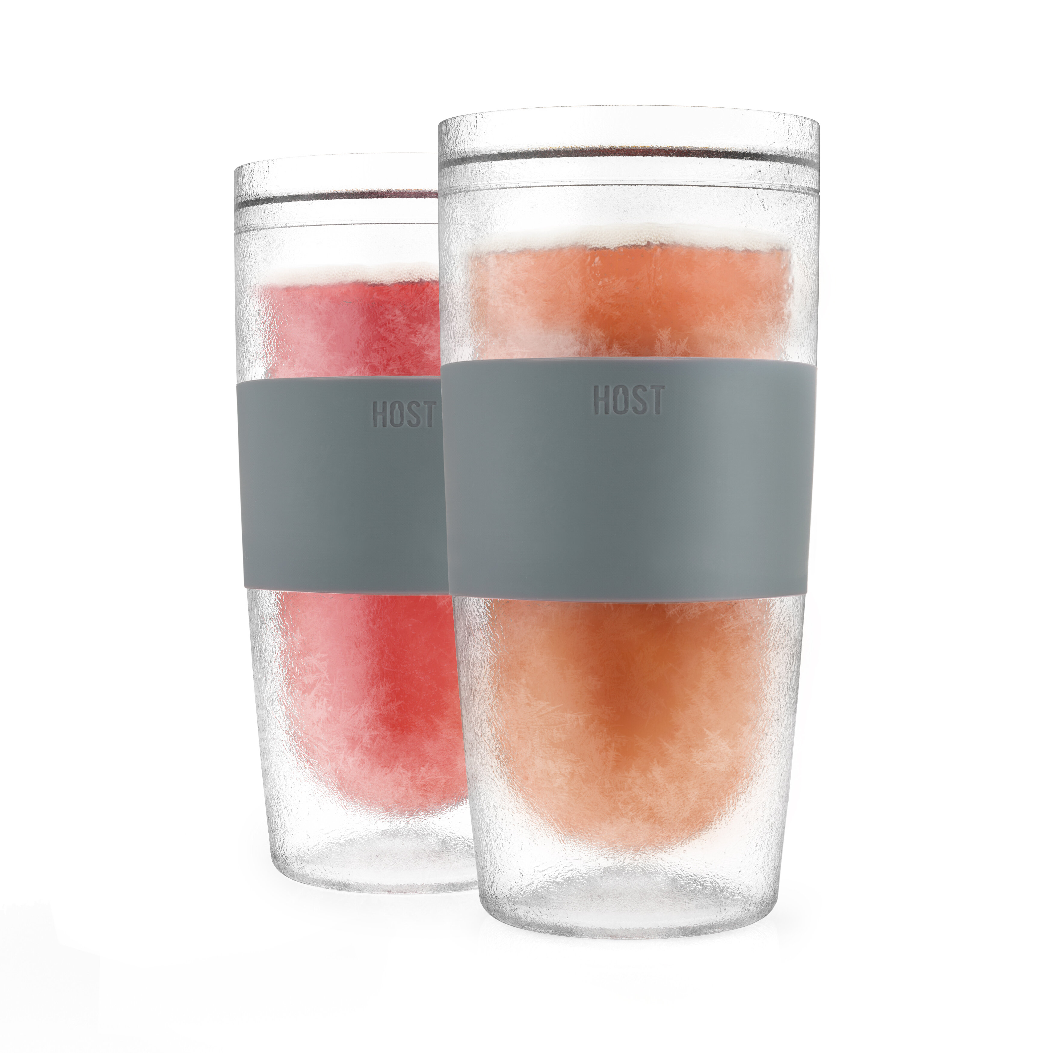 Host FREEZE Beer Glasses, Frozen Beer Mugs, Freezable Pint Glass Set,  Insulated Beer Glass to Keep Your Drinks Cold, Double Walled Insulated  Glasses, Tumbler for Iced Coffee, 16oz, Set of 2, Gray