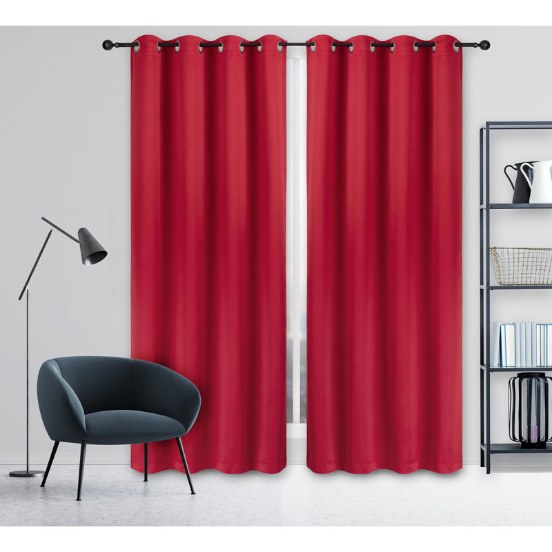 Blackout Curtain Pair, Red