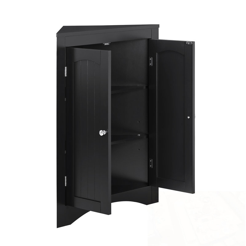 Bathroom Floor Corner Cabinet With Doors And Shelves
