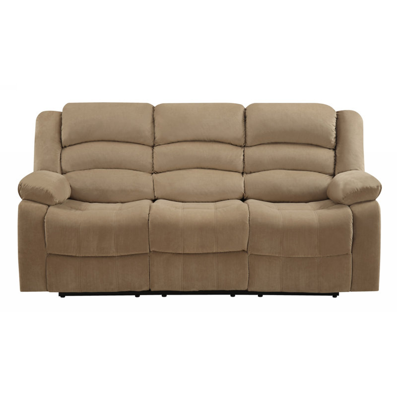 Proxima Upholstered 81'' Reclining Sofa, Beige