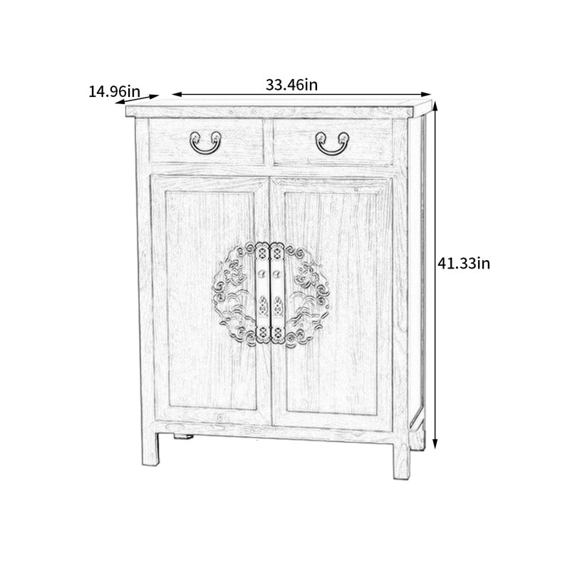 20 Pair Solid Wood Shoe Storage Cabinet