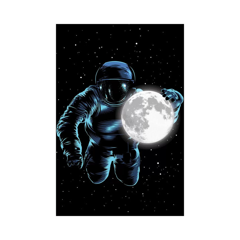 «Astronaut Moon» par Alberto Perez, impression sur toile tendue, H 18 po x l 12 po x P 1,5 po